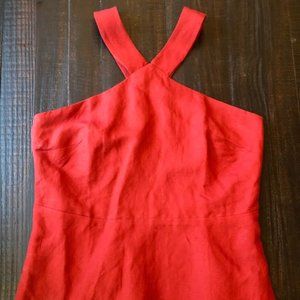 Criss Cross Halter Peplum Top